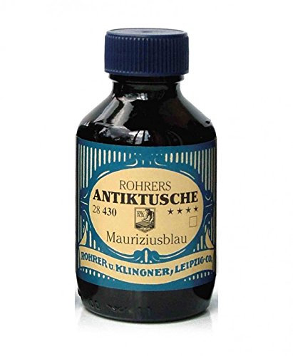 Rohrers Antiktusche Mauriziusblau 100ml Glasflakon