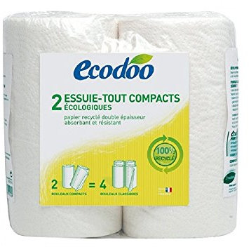 Ecodoo Lot de 2 rouleaux de papier de cuisson recyclé 2 – 300 g Taille Unique