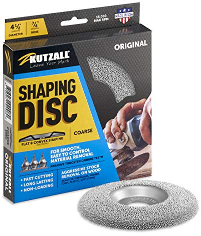 Kutzall Disco Perfilador Original - Basto, 4-1⁄2 (114,3mm) x 7⁄8 (22,2mm) Taladro - Accesorio para Trabajos en Madera para DeWalt, Bosch, Milwaukee, Makita. Carburo de Tungsteno Abrasivo, SD412O390