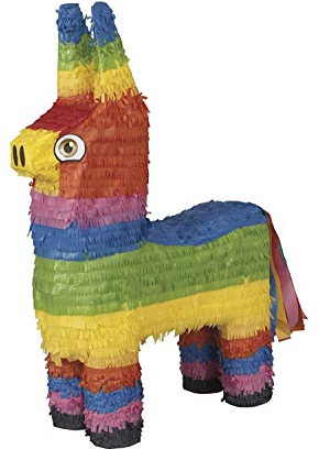 Multicolor Burro-Shaped 3D Pinata (56cm x 35cm) 1 Piece - Durable and Vibrant Design, Perfect for Parties and Celebrations