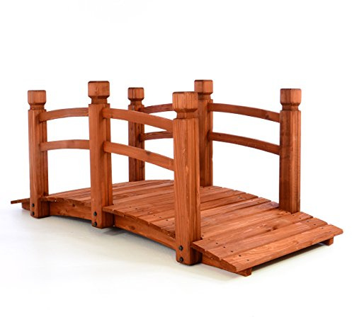 Nexos Gartenbrücke Arizona mit Geländer aus imprägnierten Holz – Rot Braun