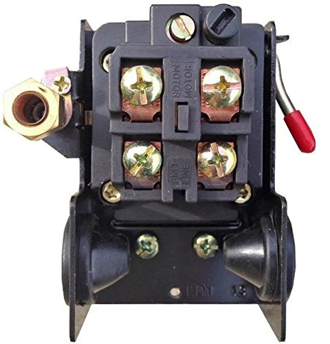 JahyShow Air Compressor Pressure Switch 90-125 PSI, 26A Heavy Duty 1/4 NPT Single Port, Universal Replacement Part with Unloader Valve & Leak-Proof Design for Air Tank