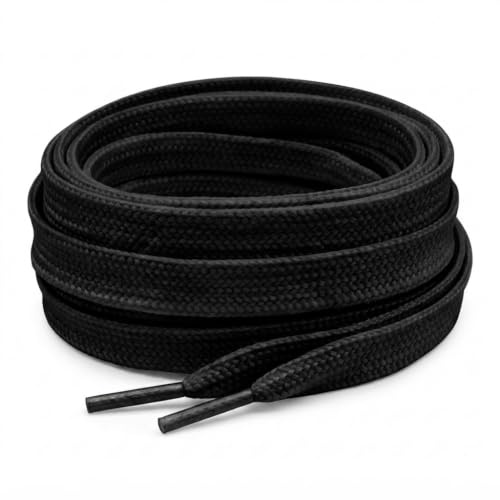 Black Flat Shoelaces 150cm – Replacement Laces for Trainers & Casual Shoes