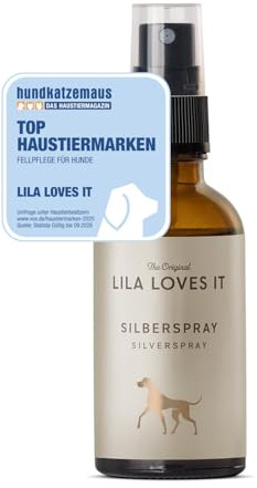 Silberspray für Hunde – natürliche Pflege, mit Aloe Vera und Hyaluron, reinigt und regeneriert, nanofrei, mit Mikrosilber, SILBERSPRAY von LILA LOVES IT, 50 ml
