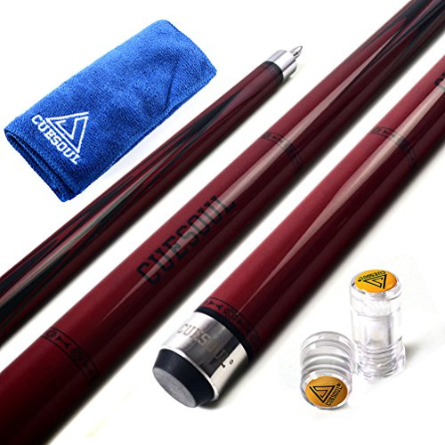 CUESOUL SOOCOO Series 58 19 Unzen 11.5mm Tip Maple-Pool Queue Set mit Gelenk/Wellenschutz und Cue Handtuch