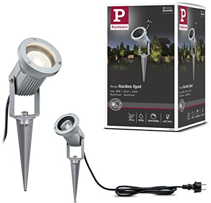 Paulmann 93751 Utomhus växtbelysning spik utomhus belysning spotlight IP65 GU10 aluminium spotlight max 1x28W mark spik ljus utan glödlampa