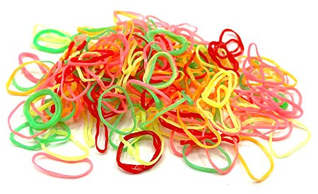 Pack of 250 Small Mini Hair Elastics Polyurethane Braiding Bands for Dreads Cornrows Braiding (Neon)
