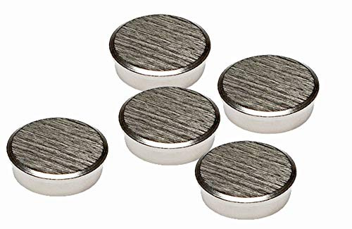 FRANKEN Chrom-Magnete Rund, 5 Stück, Hohe Haftkraft, Hochwertige Haftmagnete für Magnettafel, Whiteboard im Büro und Schule oder im Haushalt für Kühlschrank und Familienplaner, 22 mm, Silber, HM22CR/5