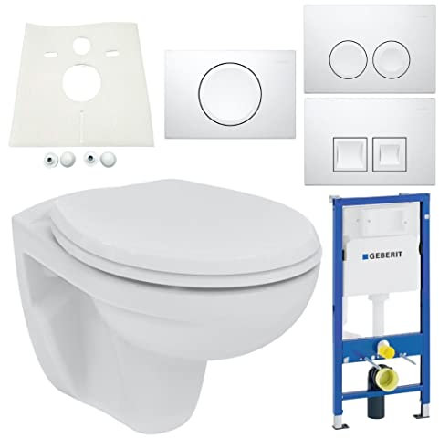 Geberit Duofix Vorwandelement Ideal Standard WC mit Beschichtung WC Sitz SoftClose Drückerplatte Schallschutz Komplettset