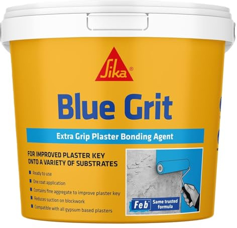 Sika Blue Grit, Extra Grip Plaster Bonding Agent, 5 Litre