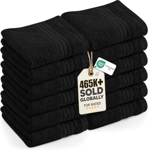 Utopia Towels Seiftücher Set, 30x30 cm, 12er-Pack, Schwarz