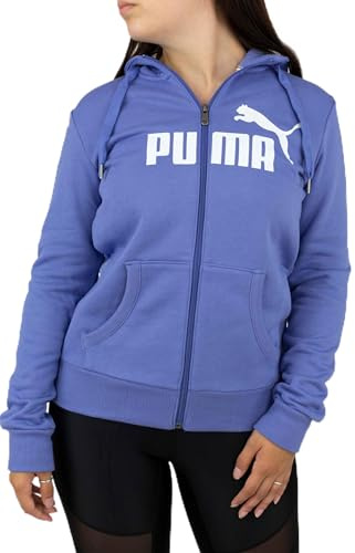 PUMA Damen Logo Zip Hoodie Kapuzenpullover Hoodie - Flieder
