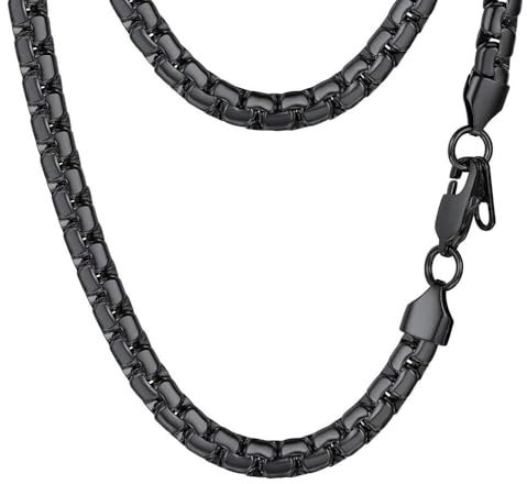 PROSTEEL Punk Jewelry Link Chain Black Necklace Neck Chain 6mm 20inch Gothic Men Cool Chains Mens Necklace