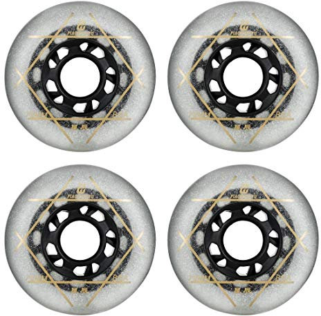 SzBlaZe 88A PU Verschleißfest Gleitende FSK Inline Roller Skate Ersatzrollen ohne Lager (4 Stück) 72 mm 76 mm 80 mm für Inline Skate Wave Board Caster Board Street Surfen (weiß, 76 mm)