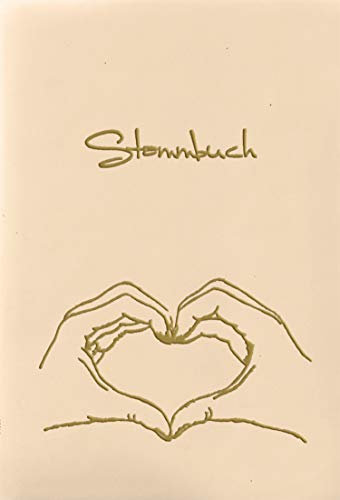 Stammbuch HAND MIT HERZ - Stammbuch der Familie für die Hochzeit aus hochwertigen Velours und in buchbinderischer Handarbeit gefertigt - Familienstammbuch/mit ausfüllbarer Ahnentafel