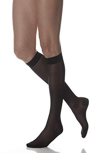 SCUDOTEX Mi-Bas 140 Deniers Maille Tricotée Compression Décroissante de Moyenne à Forte 19-22 Hg mm Couleur Noir Taille 2