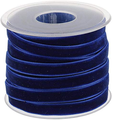POFET 20 Yard 10mm breite Samtbandrolle für Basteldekoration - Blau