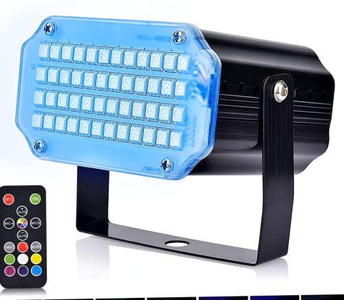 Luz estroboscópica de discoteca, activada por sonido y control de velocidad de flash para fiesta con 48 luces LED de escenario para sala de casa, fiestas de baile, cumpleaños, DJ, bar, karaoke,
