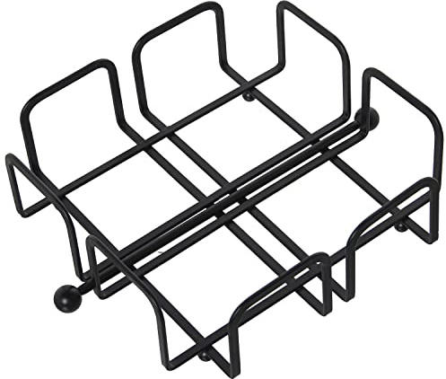 DRW Servilletero de Metal en Negro 21x21x7cm