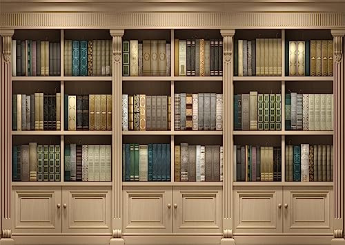 BELECO 2.5x1.8m Stoff-Bücherregal-Hintergrund, Bibliothek, Arbeitszimmer, Büro, Bücherregal, Bücher, Hintergrund für Videokonferenzen, Zoom-Meetings, Home-Office-Dekoration, Fotoautomat