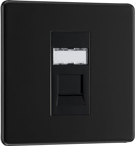 Schraubenlose flache Platte Matt Schwarz Einzel RJ45 Telefonsteckdose Idc Typ