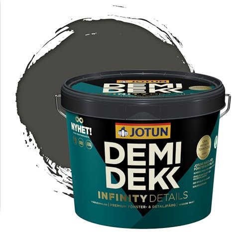 Jotun - Peinture Bois, Lasure Opaque pour Extérieur et Intérieur Satinée - DEMI DEKK INFINITY DETAILS - RAL 7022 - Gris Terre D'ombre - 3L