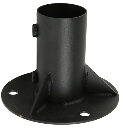 Round Posts Base Bracket - Chain Link Fence Pole Floor Flange Base - Flange Heavy Solid Fence Post Concrete Mount - for Holding Fence Mailbox Flag Round Posts (52mm)