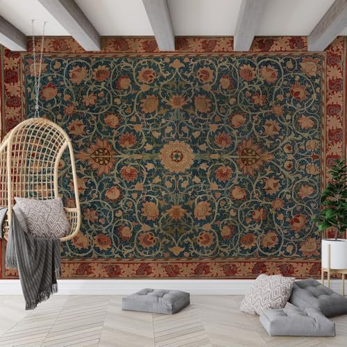 Fchen art Großes Vintage-Kontaktpapier, wasserdichte Tapete, selbstklebende Vinyl-Rolle für Wanddekoration, florales Boho-Kontaktpapier für Schränke, selbstklebend, entfernbare Tapete, Schlafzimmer,