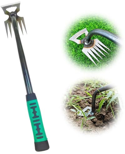 FUXNGZI Gartenarbeit Hand Unkrautstecher, Fugenkratzer Unkraut, Unkrautstecher, Outdoor-Garten-Reinigungsschaufel, Gartengeräte, Profi Trimmer Unkraut Geeignet zum Jäten (6 Zähne)