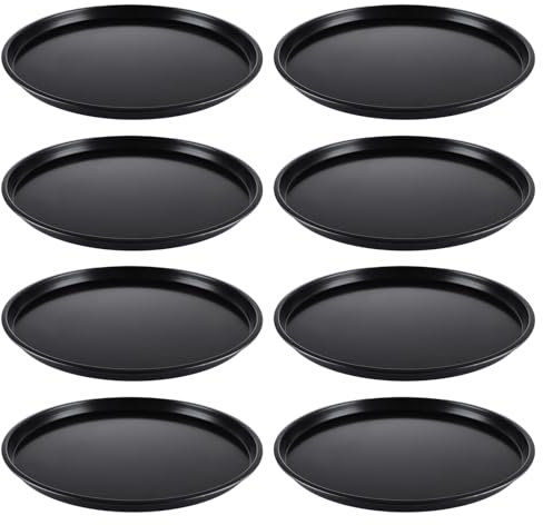 JMIATRY 8 Pack 10 Inch Non-Stick Pizza Trays with Holes, Carbon Steel Round Oven Trays for Baking