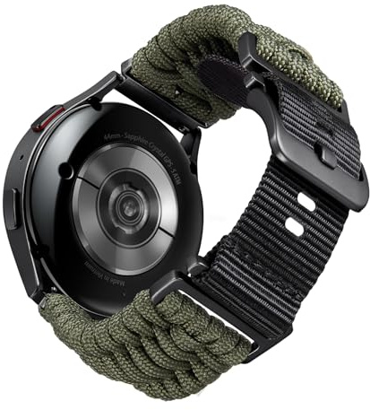 BINLUN Geflochtene Paracord Uhrenarmband Schnellverschluss 18mm 20mm 22mm Militär Nylon Smartwatch Ersatzarmband Kompatibel mit Samsung Galaxy/Kompatibel mit Garmin/Passend für Amazfit Armband