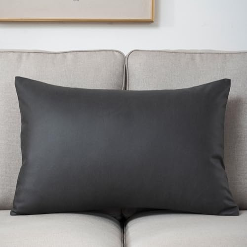 SWJ-swjssb Sofa Kissenbezug 45x45 40x60 50x70 Wasserfeste Outdoor Sofa Kissenbezüge 60x60, Zierkissenbezug Dekokissen Sofakissen Kissenhülle 50x50 Dekorative Kissen Bezug(Dark Grey,50x70 cm(1pc))