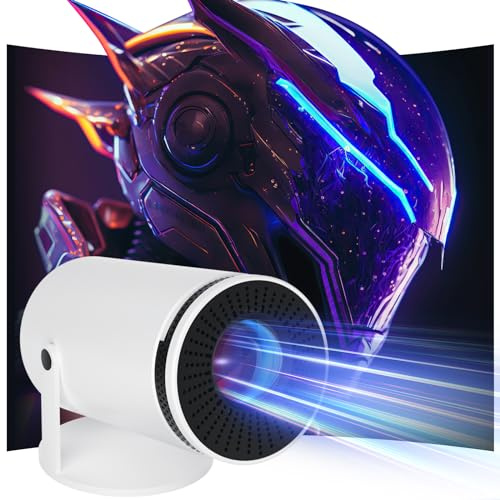 Qoosea Smart Mini projektor 4K 1080P Bluetooth 5.0 bärbar projektor 180° roterbar Android 12 WiFi 6 auto keystone utomhusfilmprojektor kompatibel med mobil bärbar dator
