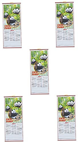 VILLCASE 5stücke Wandkalender Im Chinesischen Stil Drachenjahr Kalender Hochwertigem Für Zuhause Und Büro Klare Sichtbarkeit Und Einfache Aufhängung