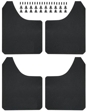 SMNHHZ Schmutzfänger Auto Mudguard Effetto Fibra di Carbonio Paraspruzzi Parafanghi per Auto Copertura parafango W/Hardware Universale Anteriore Posteriore Rosso Accessori(Black - 4X4 Logo)