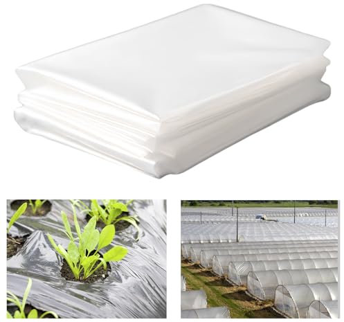 Flintronic Film à Effet de Serre, 2 X 3M Film en Polyéthylène pour Serre,Bache Plastique Transparente, Extra épais et Indéchirable, pour Horticulture, Jardinage, Agriculture, Légumes (250Mu /1000G)