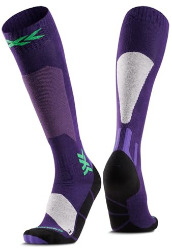 X-Socks Ski Discover OTC – Hochleistungs-Skisocken für Komfort & Unterstützung – O-Ring-Bandage für Stabilität – Ideal für Ski, Snowboard & Wintersport - Deep Purple/Hell Sand, 35-38