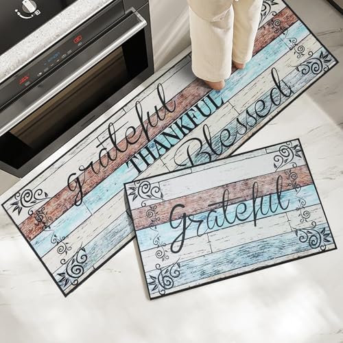 OPLERT Juego de alfombras de Cocina, Alfombrillas de Cocina Antideslizantes y Lavables, Juego de 2 Alfombrillas de Cocina antifatiga, para la decoración del hogar y la Oficina,Amarillo,43x75+43x120cm