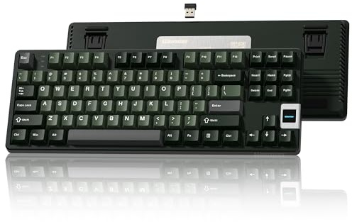 Rainy75 QK87 Clavier 75% avec écran multimédia, clavier de jeu sans fil QMK/VIA, mécanique crémeux, joint RVB 3 modes, remplaçable à chaud pour Windows et Mac