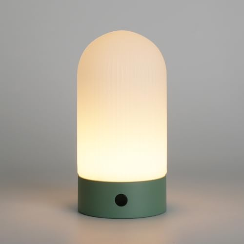 WEILAILUX Battery Operated Shower Lamp Waterproof, Small Portable Cordless Table Lamp Rechargeable, Touch Dimmable Mood Light for Home/Patio/Dining/Outdoor (Green)