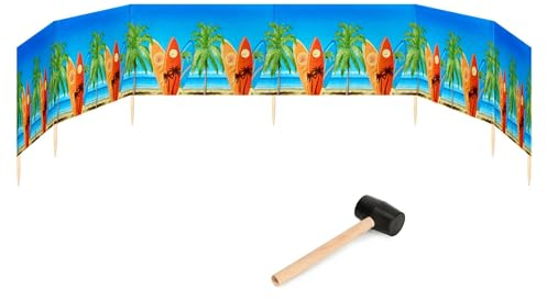Garronda Paravent Plage Coupe-Vent Camping Brise-Vent avec Marteau en Caoutchouc 8 m GAEX001 (Planches de Surf, 8 m)