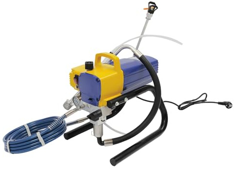 Airless Farbspritzgerät 1800W Farbsprühsystem für Wand und Fassadenfarben mit Spritzpistole und Schlauch, Sprühdistanz 350-400 mm für Antikorrosionslack, Latexfarbe und Mischlack