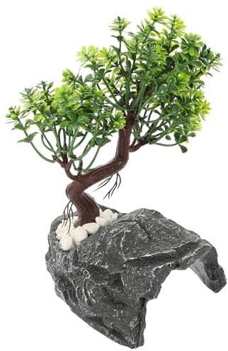 ibasenice Nascondiglio per Rettili in Resina, Tana Tartarughe Terra, Decorazione Terrario Interno per Habitat Naturale