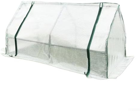 Pumixiy Garten Folientunnel Gewächshaus Verstärkte Abdeckung mit Maschengitter für Gemüse Grow Tunnel Vogelsicher Outdoor Pflanzenschutz 120x60x60cm Frühbeet
