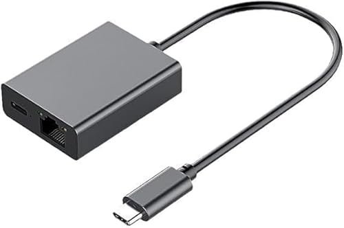 DUOBAGMA USB C auf Ethernet Adapter 100Mbps, USB-C auf RJ45 LAN Ethernet Netzwerkadapter mit 100W Ladeanschluss Type-C 100Mbps Netzwerkadapter Ethernet Adapter für Fire TV Stick/Handy/MacBook Air/Pro