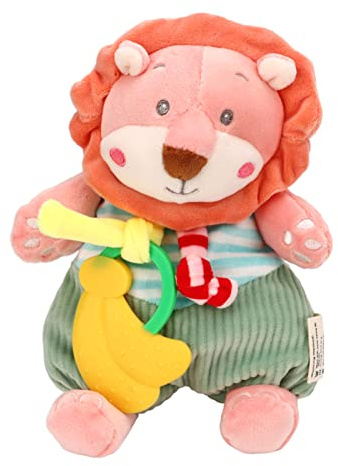 ZLXCAOB Baby Lion Beißring Niedlicher Löwe Reiche Berührung Spandex Super Soft Löwe Beißring Spielzeug Löwe Puppe Spielzeug für Zuhause