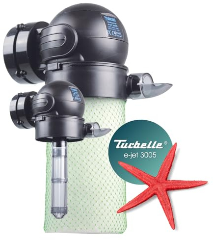 TUNZE Strömungspumpe Turbelle e-Jet 3005 I Pumpe mit 3.150l/h Stömungsleistung I Propellerpumpe mit Magnet Holder & Filterfunktion bis 15mm Glasstärke I Wasserpumpe für Aquarien