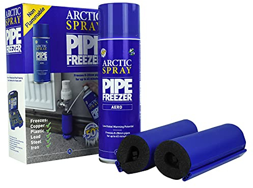 Arctic Hayes ‎ZEK2 Aero Disposable Pipe Freeze Kit with 2 Freezing Jackets for Plumbing Installation, Repair & Maintenance. Freezes Plastic & Metal Pipes (8-28mm Diameter), Blue