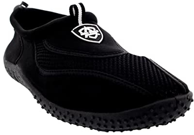 Aqua Shield Mens Toggle Surf Aqua Beach Water Socks Sport Yoga Swim Pool Water Shoes, 6 UK, Black Black