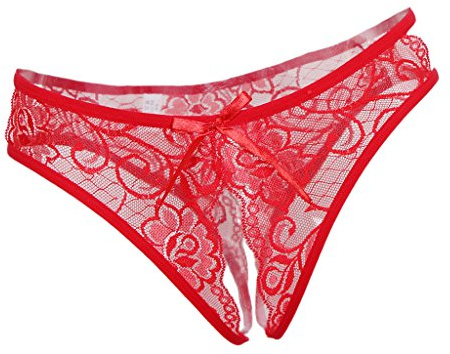 Sharplace Femme Lingerie, Sexy G-String en Dentelle Florale Strings Tangas Femme Culotte sous-vêtement - Rouge, comme décrit